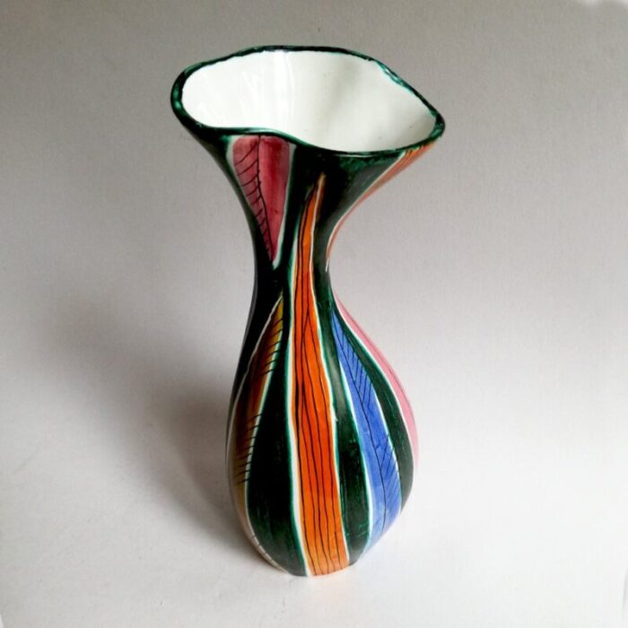 mid century italian ceramic vase by maioliche deruta 1