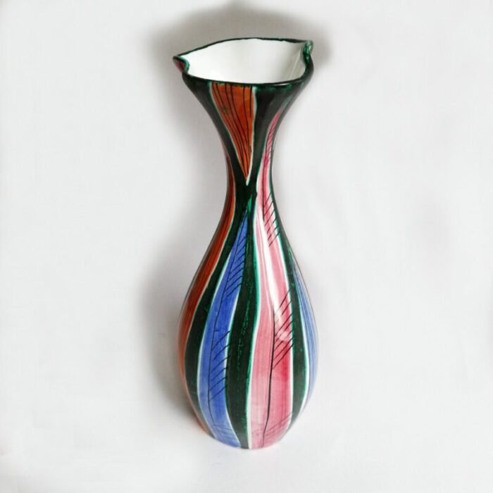 mid century italian ceramic vase by maioliche deruta 4