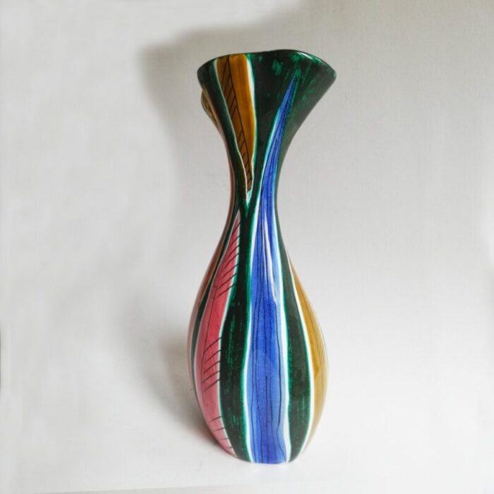 mid century italian ceramic vase by maioliche deruta 6