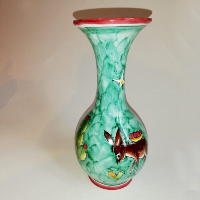 mid century italian ceramic vase by s m for la vietrese 1