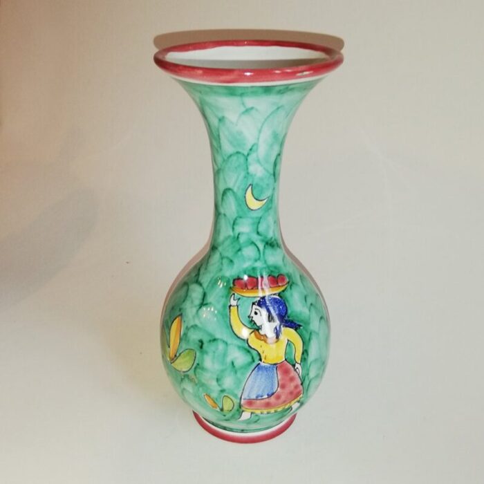 mid century italian ceramic vase by s m for la vietrese 3