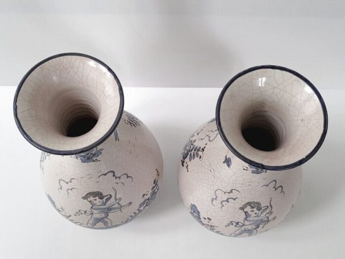 mid century italian ceramic vases from maioliche deruta 1950s set of 2 6