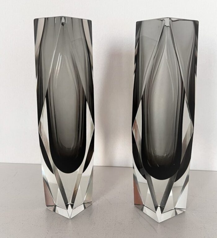 mid century italian murano glass vases by flavio poli 1970s set of 2 5