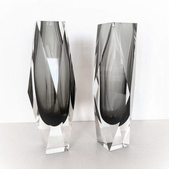 mid century italian murano glass vases by flavio poli 1970s set of 2 8