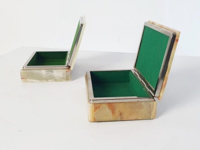 mid century italian onyx marble boxes set of 2 4