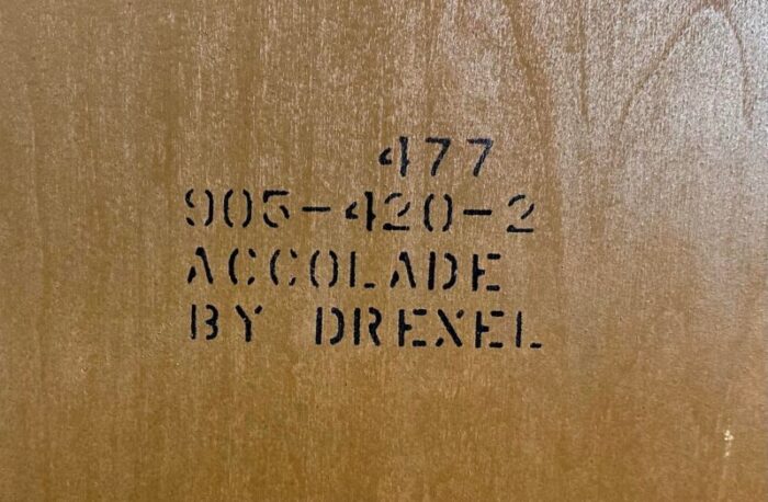 mid century modern campaign style drexel accolade tall dresser 9519