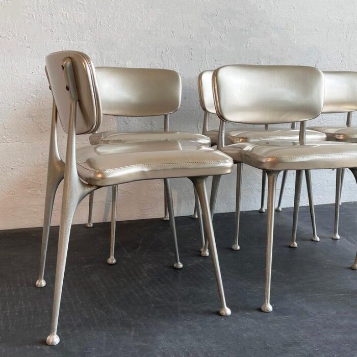 mid century modern gazelle aluminum dining chairs by shelby williams set of 6 2630