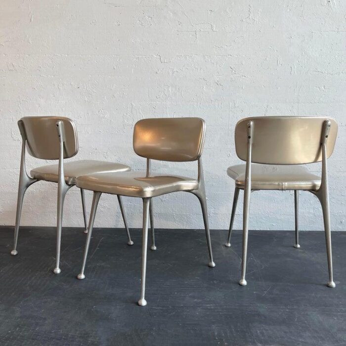 mid century modern gazelle aluminum dining chairs by shelby williams set of 6 4000