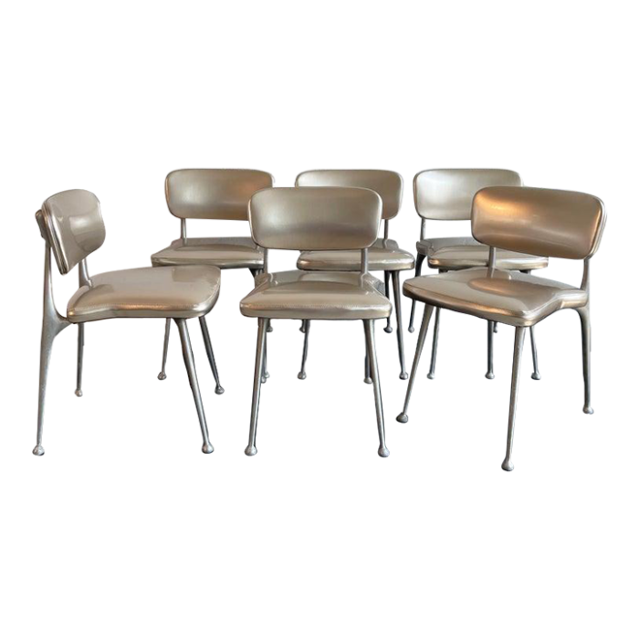 mid century modern gazelle aluminum dining chairs by shelby williams set of 6 6711