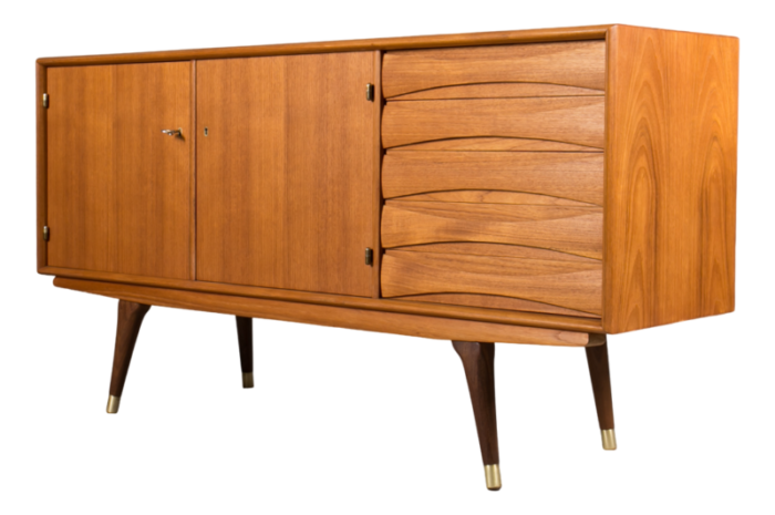 mid century modern scandinavian sideboard in teak by sven andersen 6507