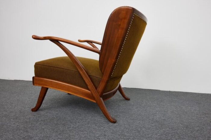 mid century mohair velvet wingback armchair by prof karl nothhelfer for schorle and golz 1950s 3619