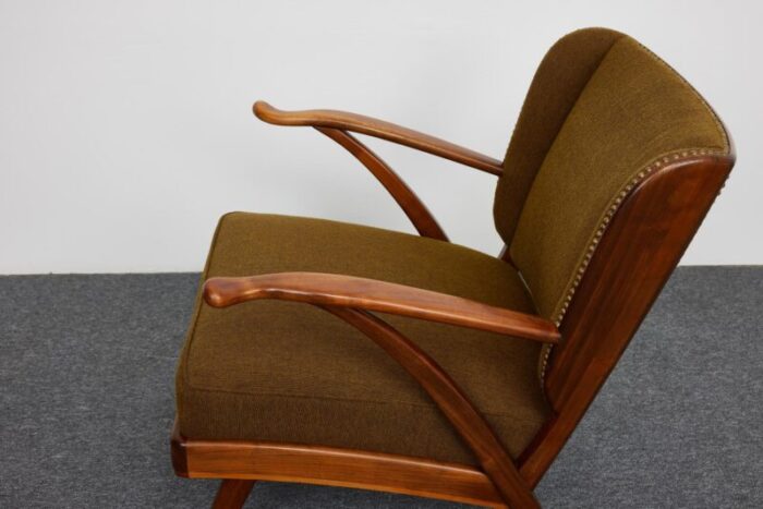 mid century mohair velvet wingback armchair by prof karl nothhelfer for schorle and golz 1950s 8815