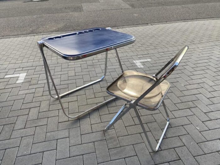 mid century platone desk in blue by giancarlo piretti for castelli anonima castelli 1960s 4009