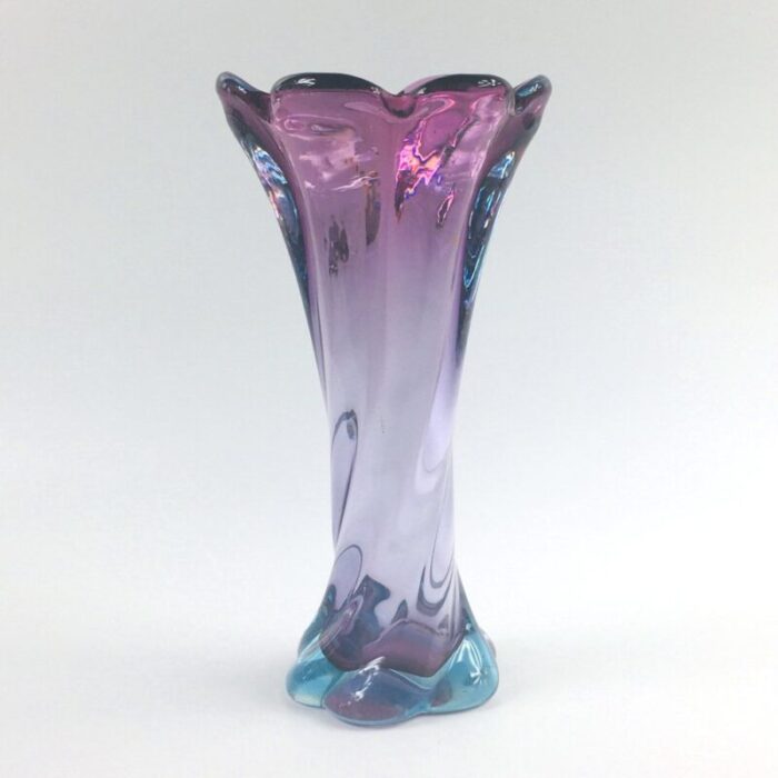 mid century twisted murano glass vase from made murano glass 1960s 1