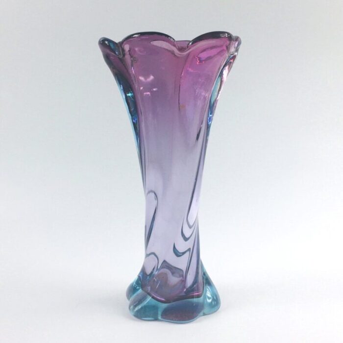 mid century twisted murano glass vase from made murano glass 1960s 3