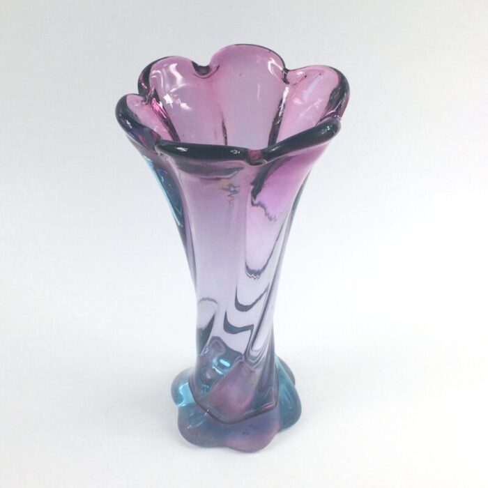 mid century twisted murano glass vase from made murano glass 1960s 4