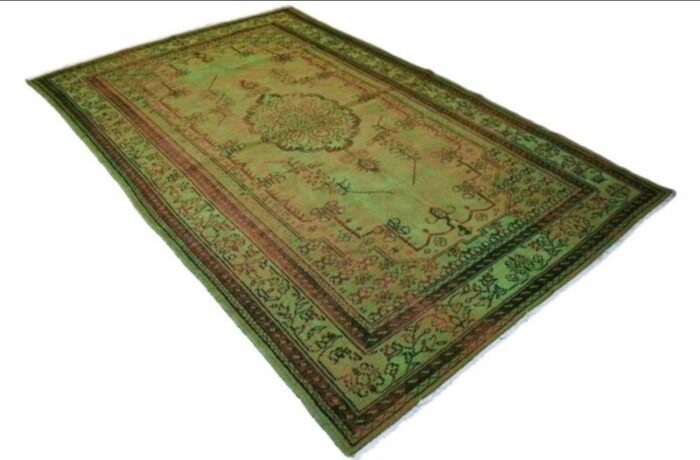 middle eastern green rug 1960s 3152