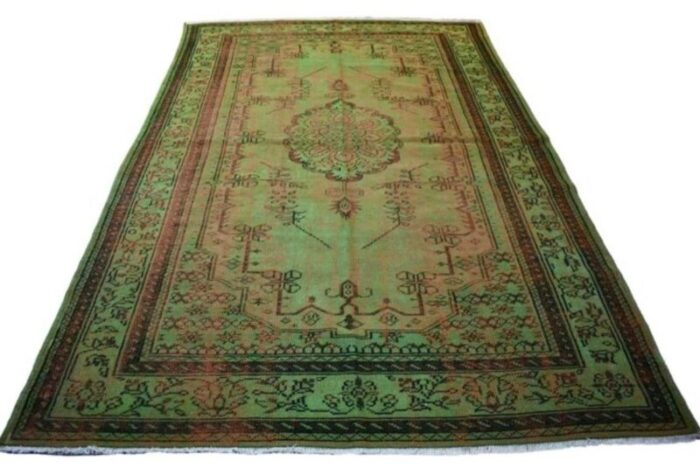 middle eastern green rug 1960s 5786