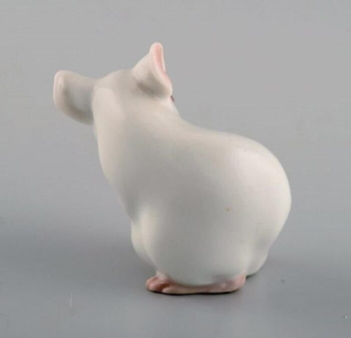 model 1728 porcelain figure of white mouse by dahl jensen for bing grondahl 3