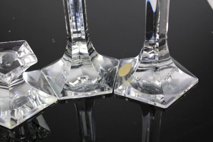 model pentagon candleholders by c j riedel for riedel glas 1970s set of 3 2