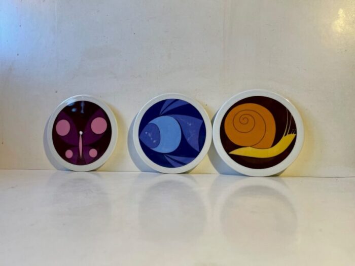 modernist ceramic wall plaques by ib antoni for bing grondahl 1970s set of 3 2