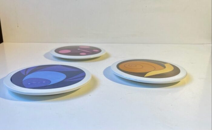 modernist ceramic wall plaques by ib antoni for bing grondahl 1970s set of 3 3