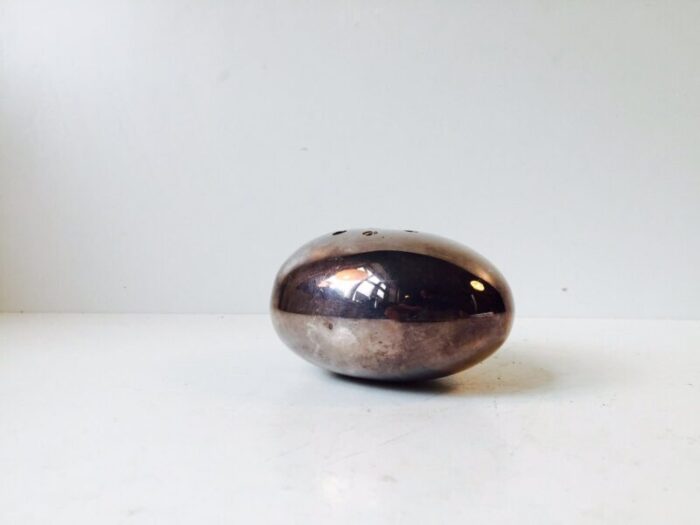 modernist egg shaped flower silver vase by carl cohr 1950s 5