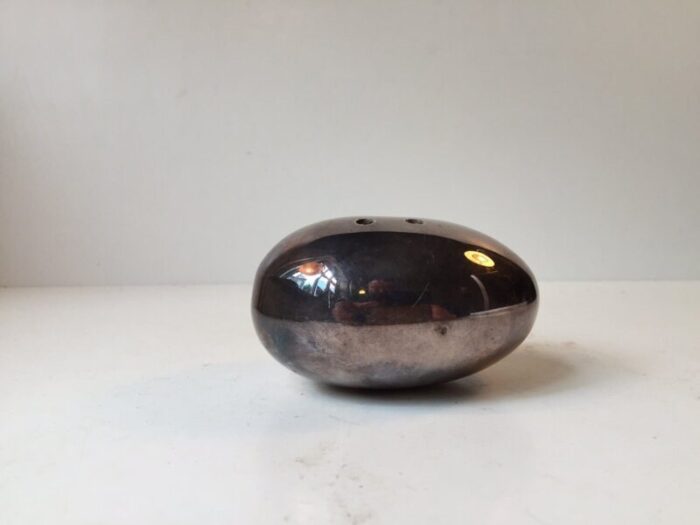 modernist egg shaped flower silver vase by carl cohr 1950s 6