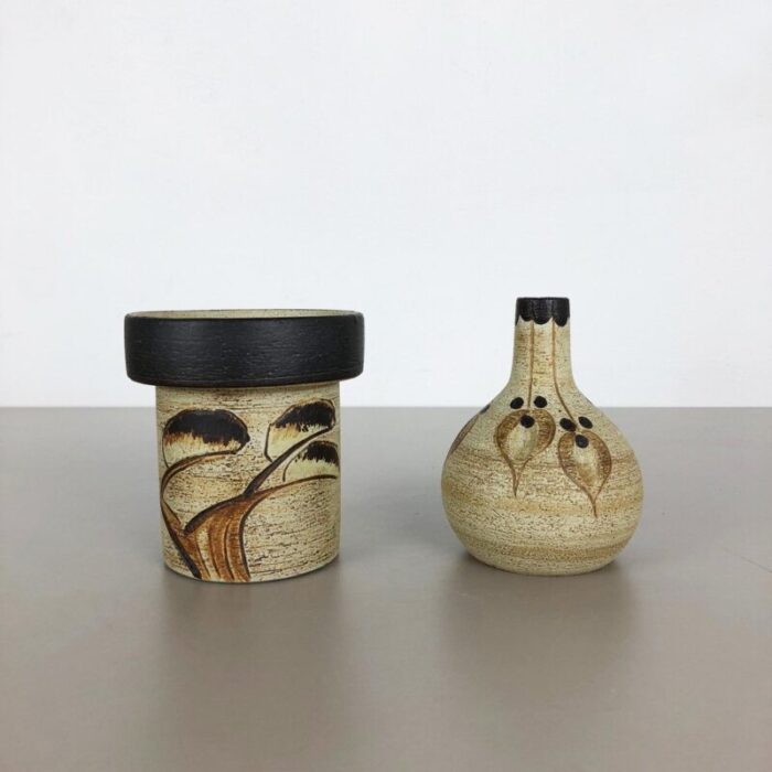 modernist german vase sculptures by peter mueller for sgrafo modern 1970s set of 2 3