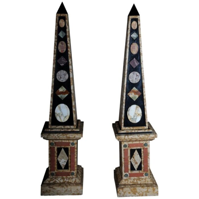 monumental marble obelisks set of 2 1