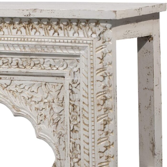 moorish carved arch solid wood console sofa table 3223