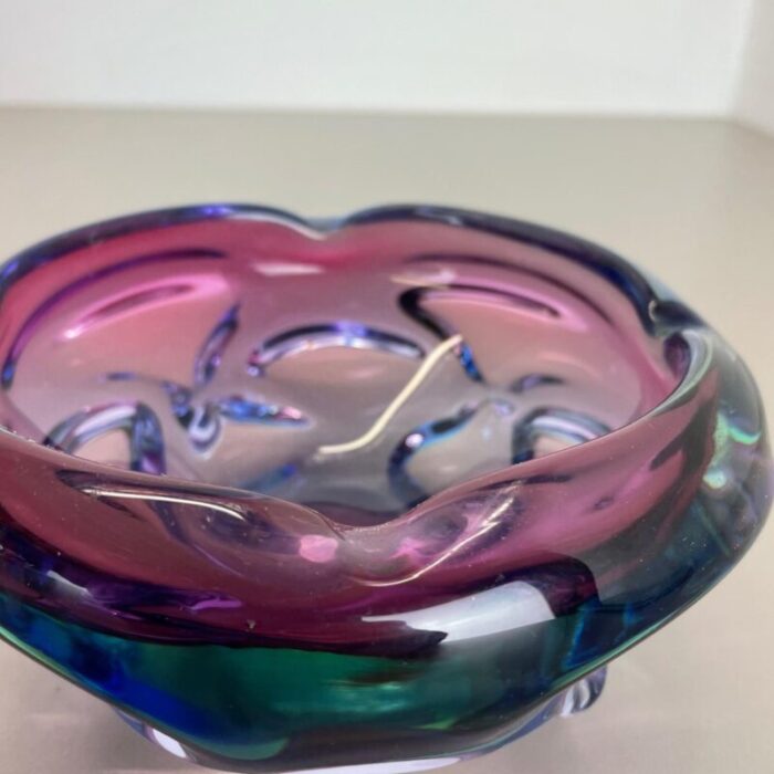 multi color murano glass bowl shell ashtray italy 1970s 10