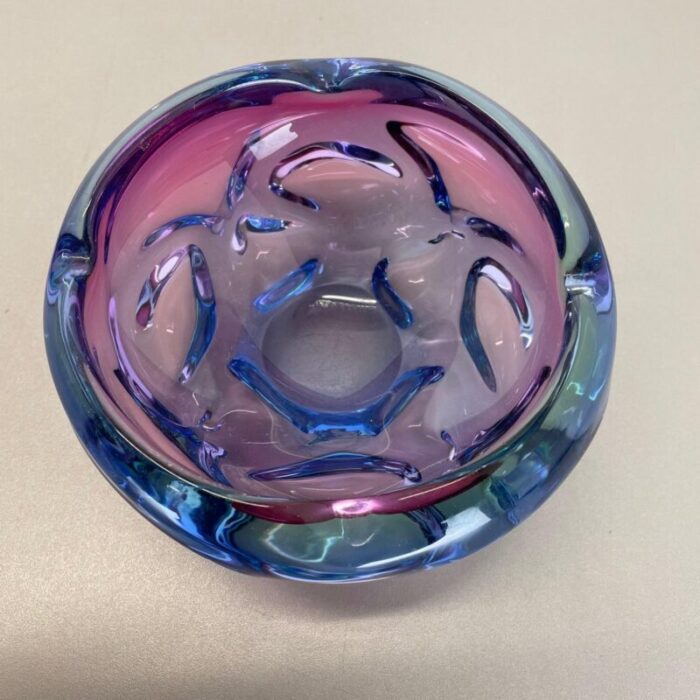 multi color murano glass bowl shell ashtray italy 1970s 11