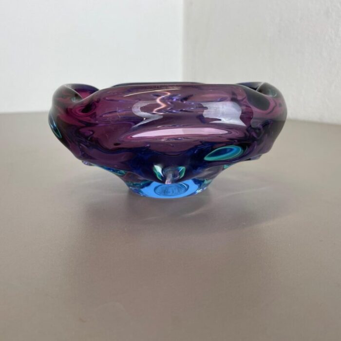 multi color murano glass bowl shell ashtray italy 1970s 14