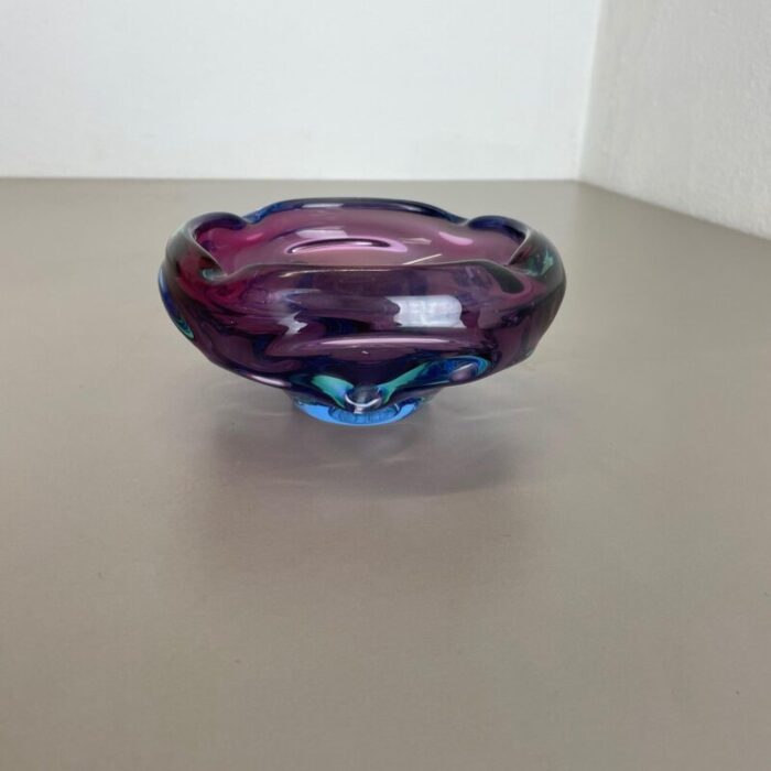 multi color murano glass bowl shell ashtray italy 1970s 2