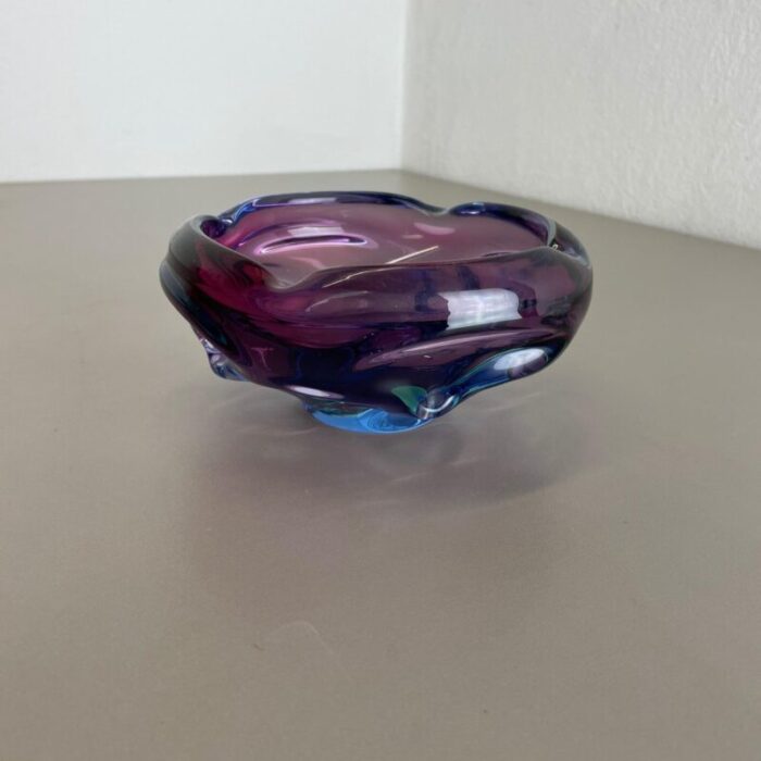 multi color murano glass bowl shell ashtray italy 1970s 4