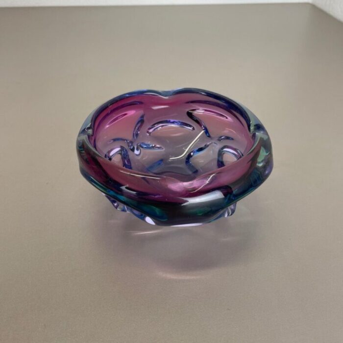 multi color murano glass bowl shell ashtray italy 1970s 5