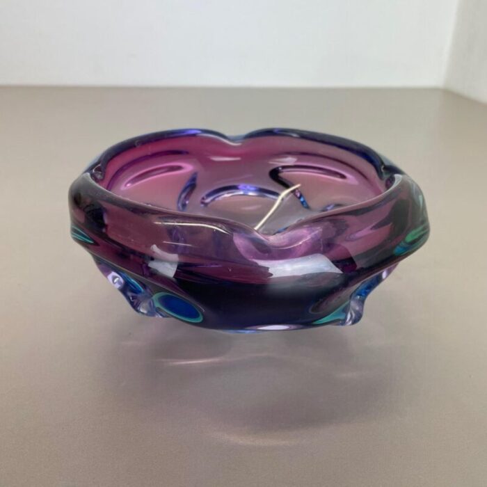 multi color murano glass bowl shell ashtray italy 1970s 6