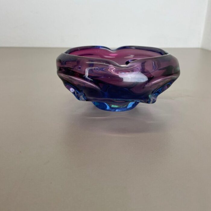 multi color murano glass bowl shell ashtray italy 1970s 7