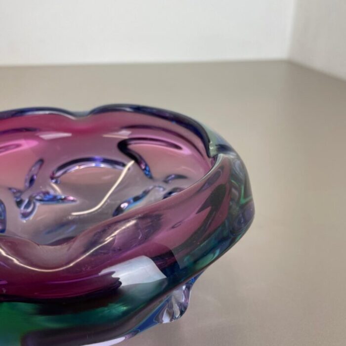 multi color murano glass bowl shell ashtray italy 1970s 9