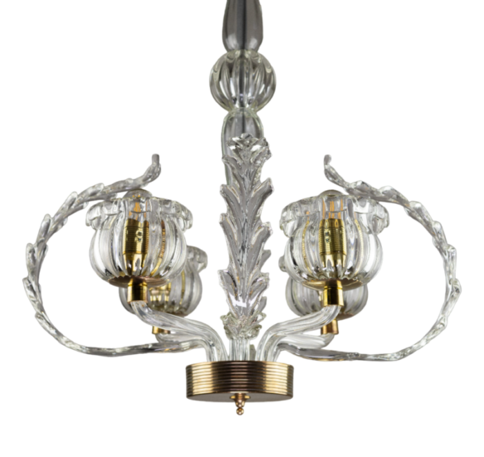 murano glass 4 light chandelier from barovier and toso 1930s 1124