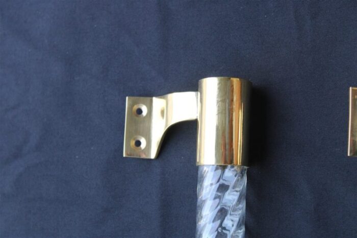 murano glass and brass handles from venini 1940s set of 2 2