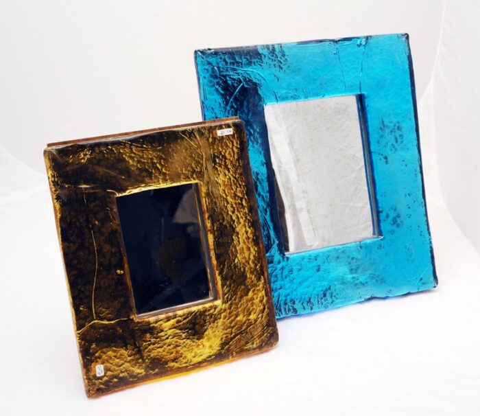 murano glass frames by livio seguso 1970s set of 2 1