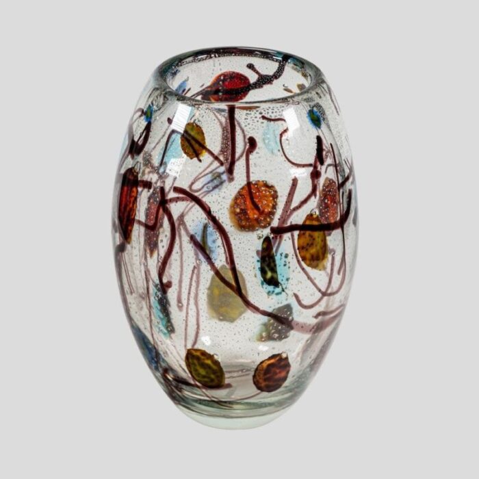 murano multicolour blown glass vase 1980s 3