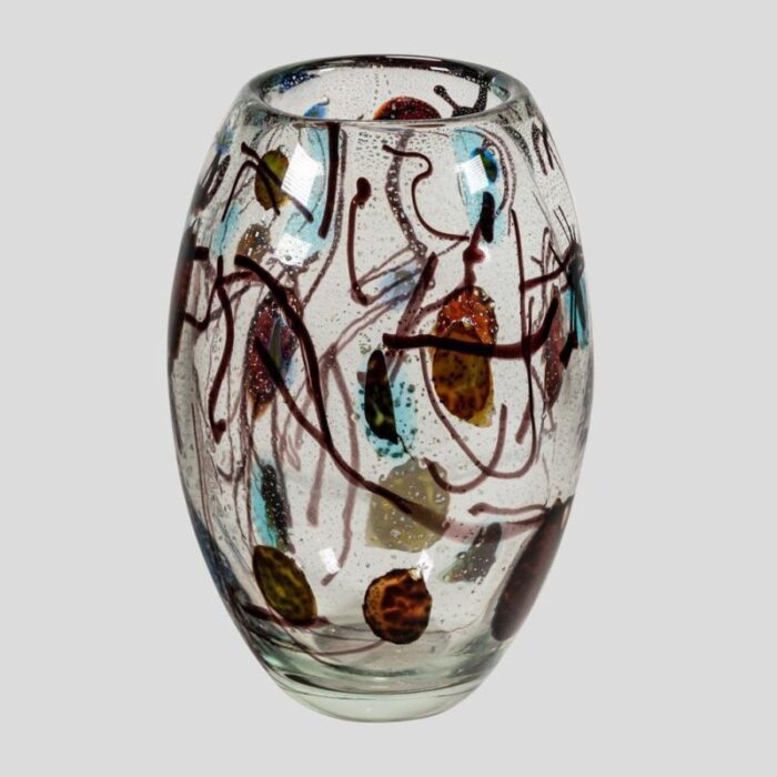 murano multicolour blown glass vase 1980s 4