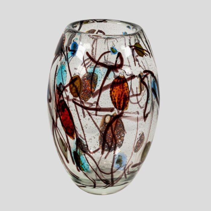 murano multicolour blown glass vase 1980s 5