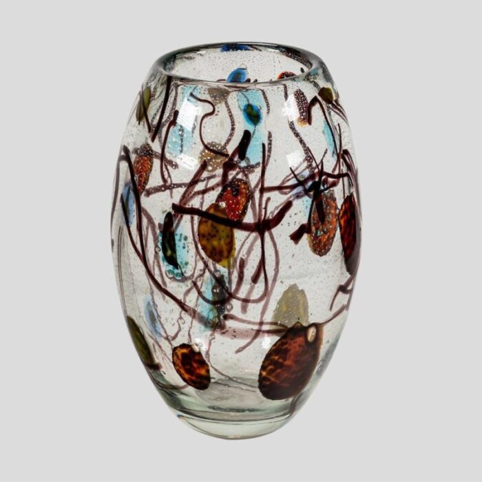 murano multicolour blown glass vase 1980s 6