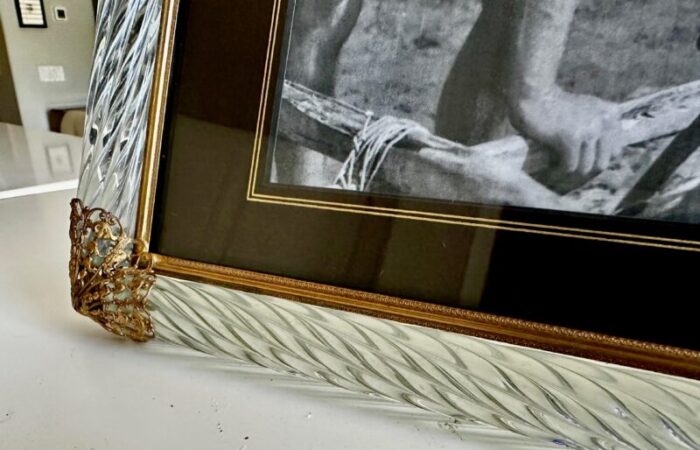 murano twisted glass rope brass horizontal picture frame 5514