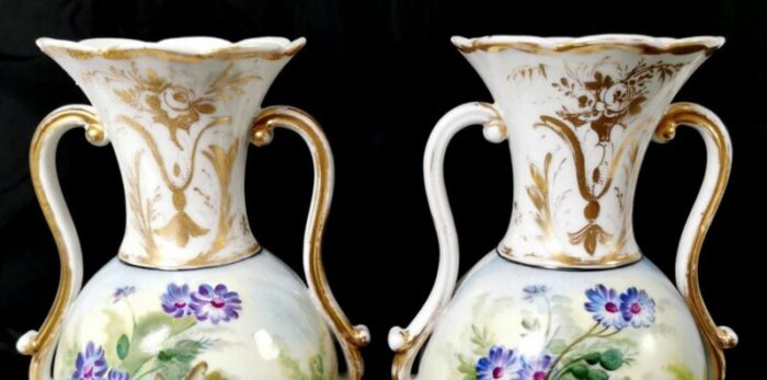 napoleon iii french vases from porcelaine de paris set of 2 8