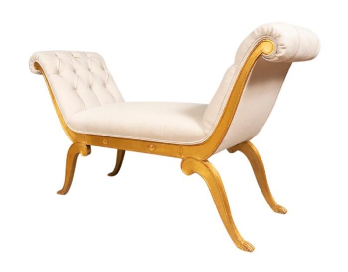 neoclassic style giltwood and upholstered bench 1318